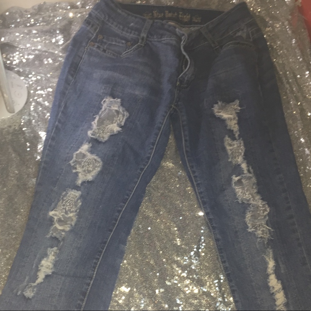 Distressed jeans